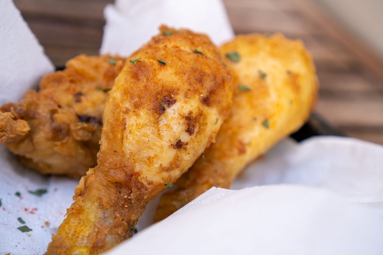 Placeholder photograph of golden fried chicken